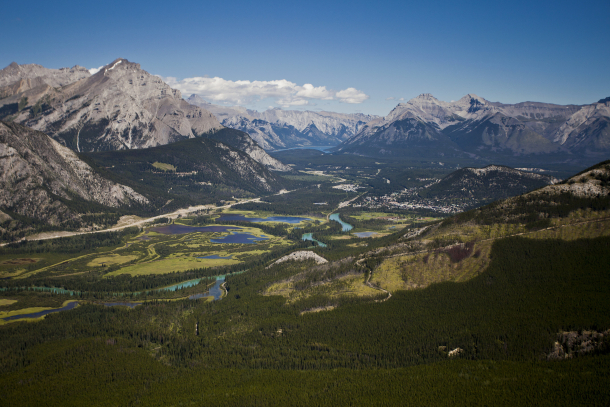 Aerial view of Banff National Park