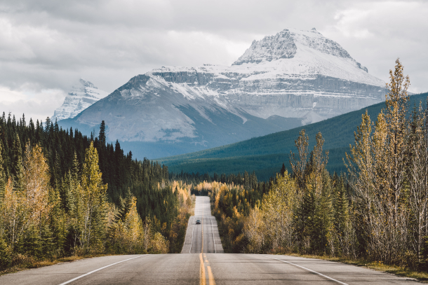 Road through the Icefields Parkway