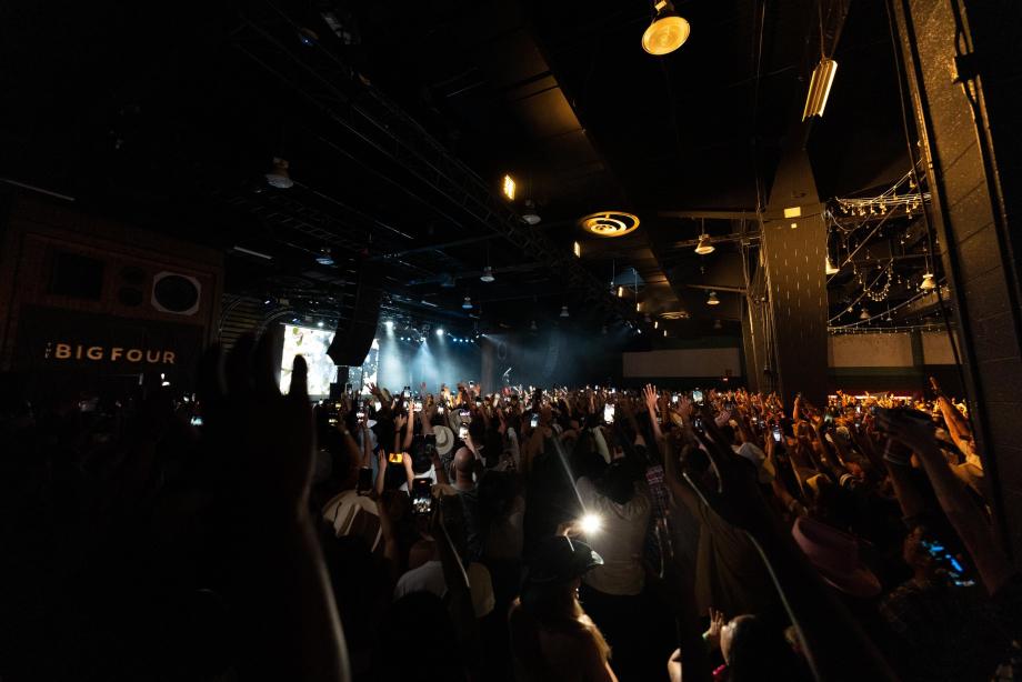 Crowd of people at concert in the Big Four