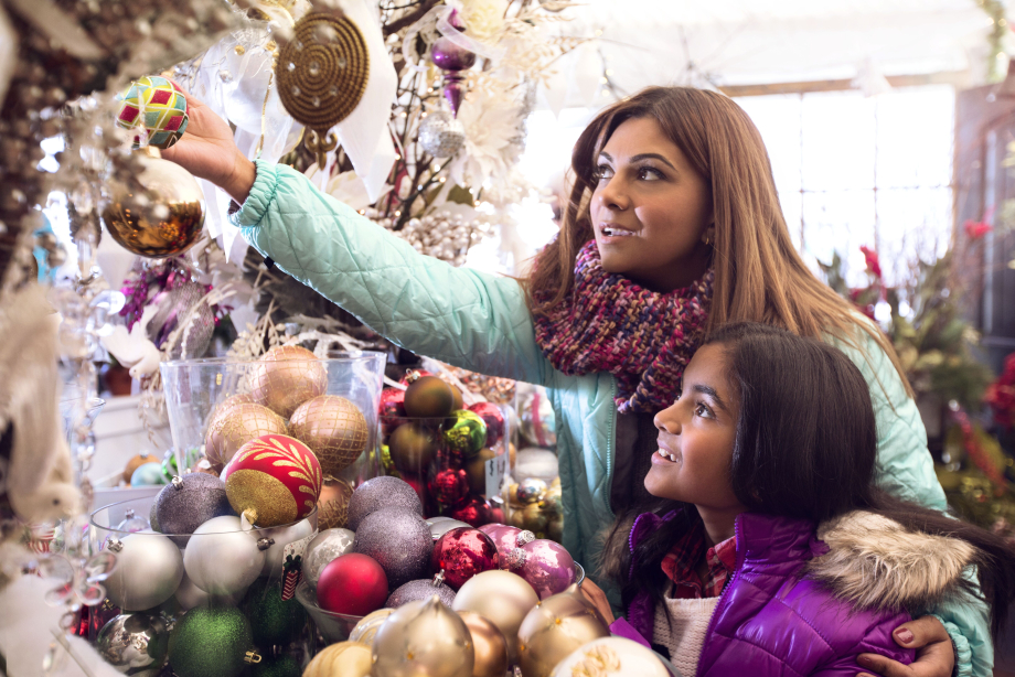 Mother and daughter shopping at the Spruce Meadows International Christmas Market