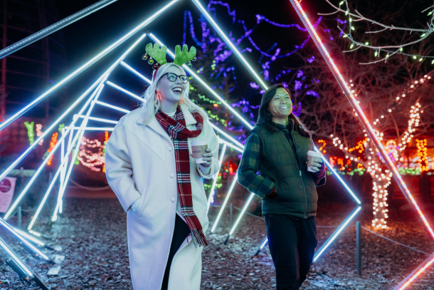 Two friends walking around the ZOOLIGHTS