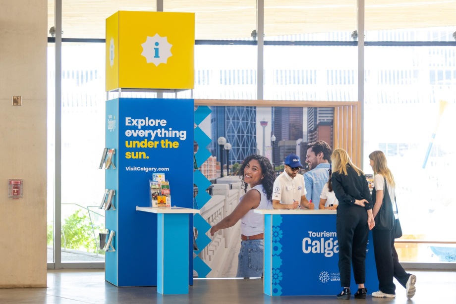 Visitor hub at Calgary Public Library Central