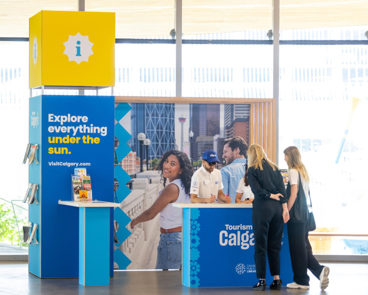 Visitor hub at Calgary Public Library Central