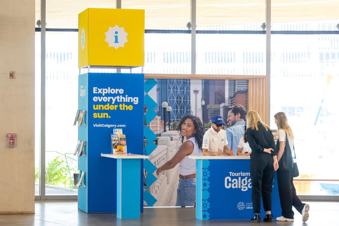 Visitor hub at Calgary Public Library Central