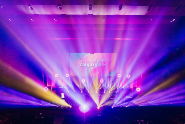 White Hat Awards stage and lights