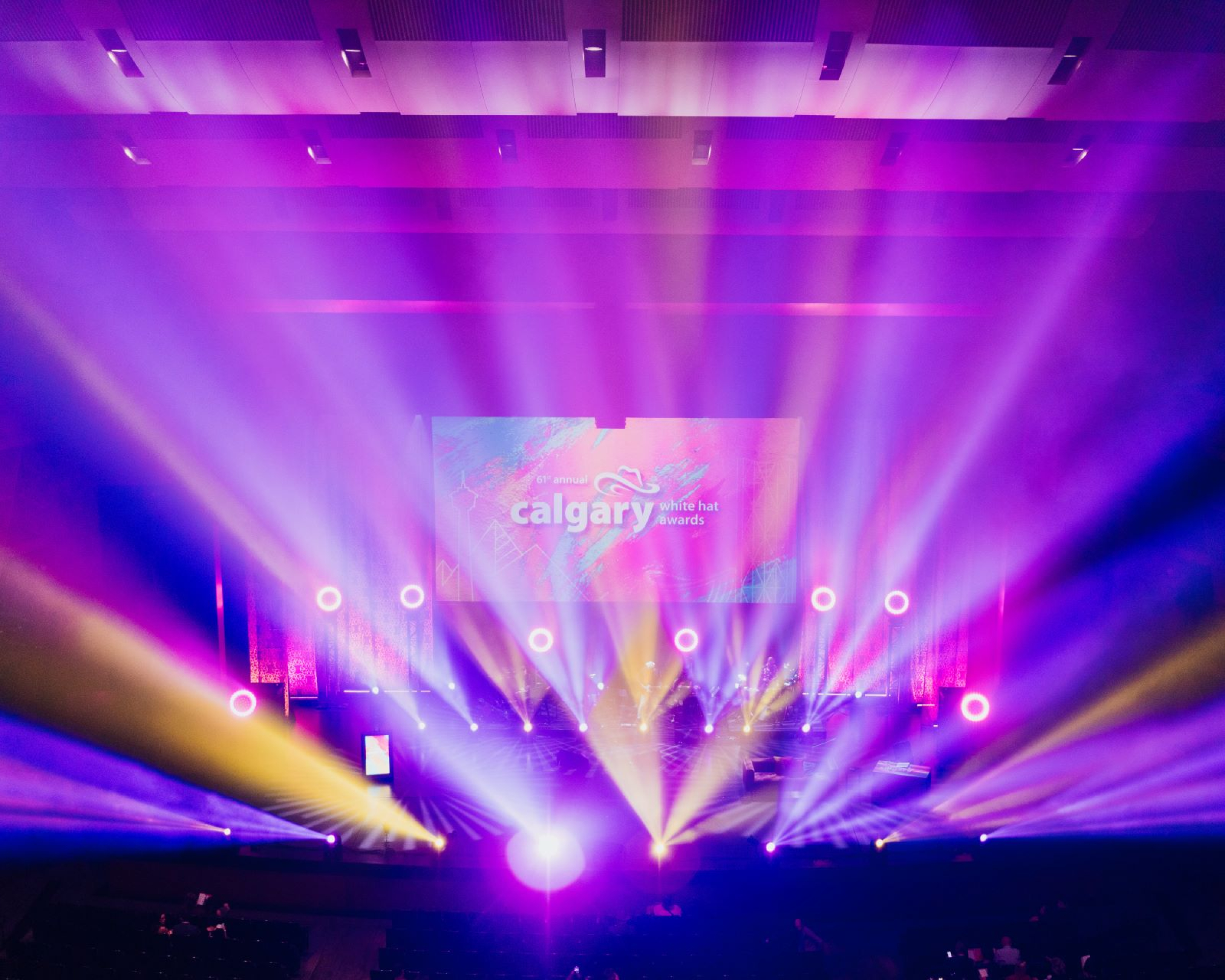 White Hat Awards stage and lights