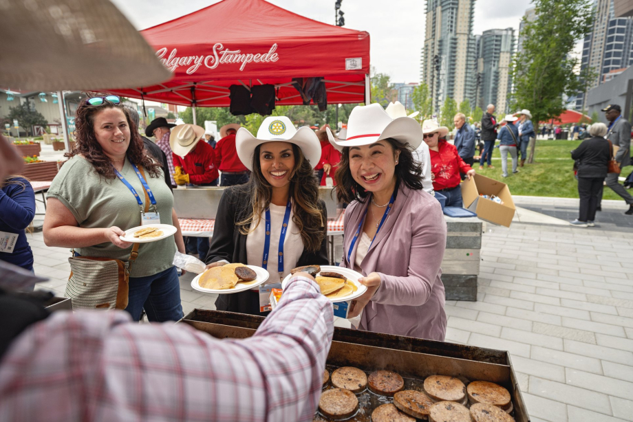 A Stampede breakfast for Rotary 2025 attendees.