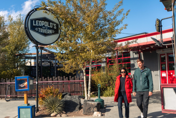 Enjoy a quick bite to eat at Leopold’s Tavern on Mainstreet Bowness