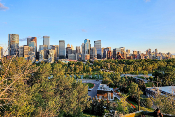 downtown skyline view from Crescent Heights viewpoint