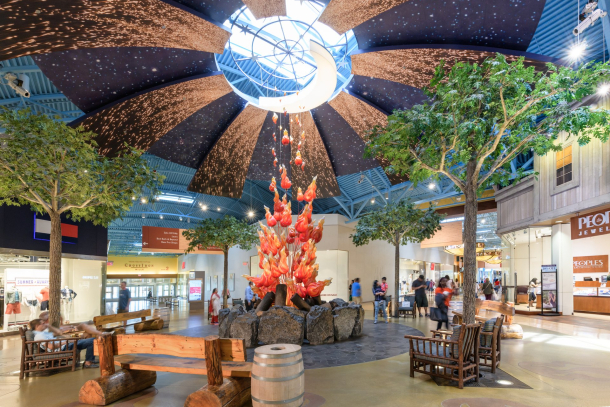 beautiful decorated interior of CrossIron Mills shopping centre