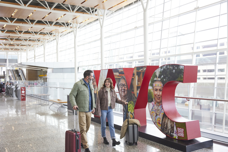 couple at the YYC Airport