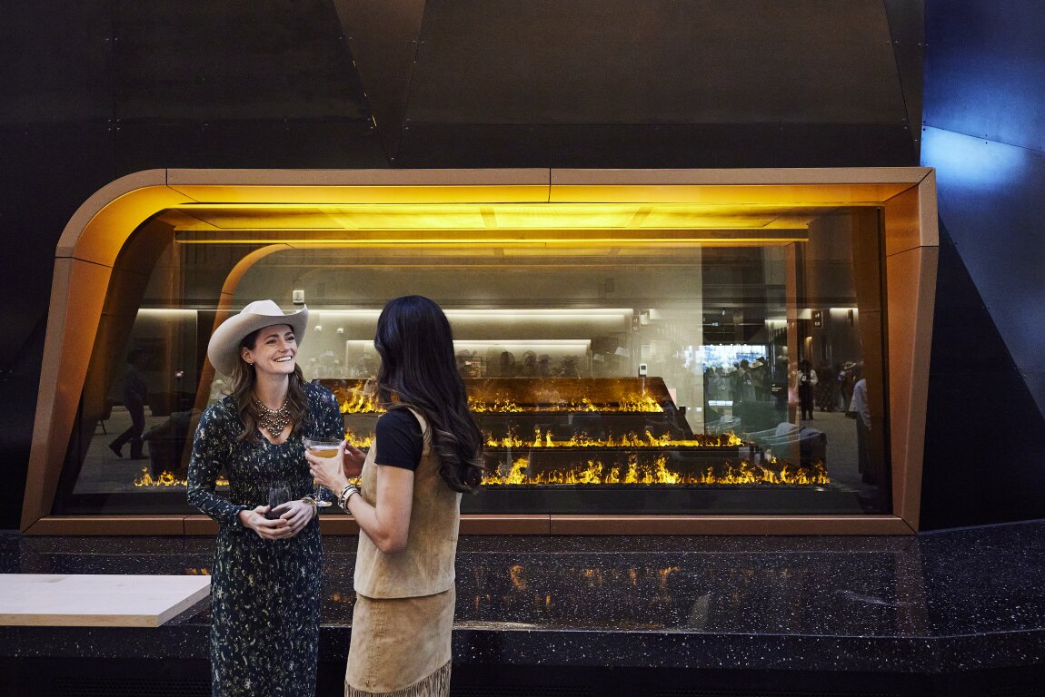 two women chatting at BMO centre